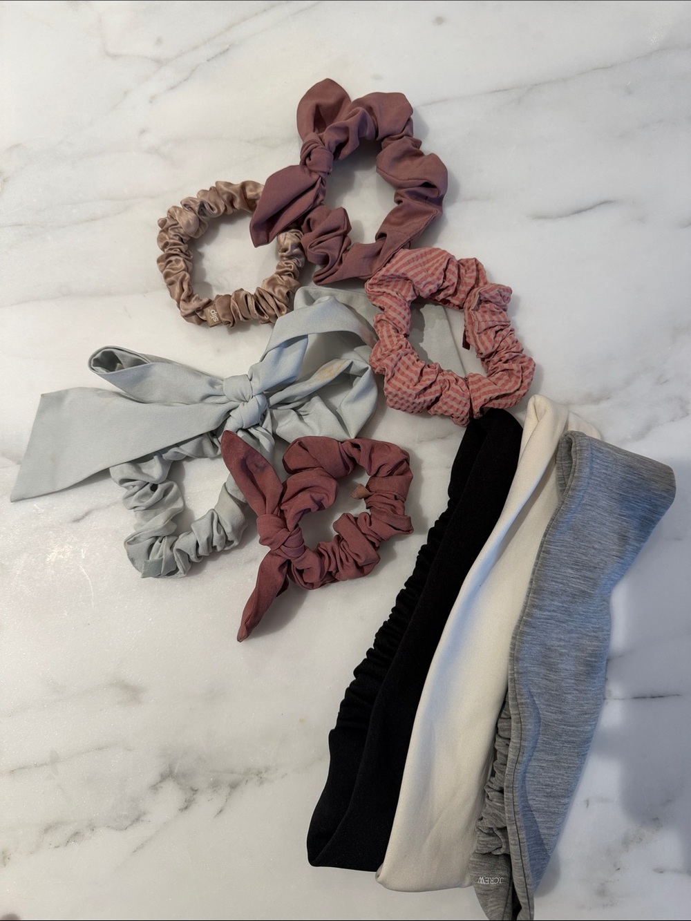 Women’s Scrunchie & Headband Set - Pink, Mauve, Gray (Lulu lemon and j crew)